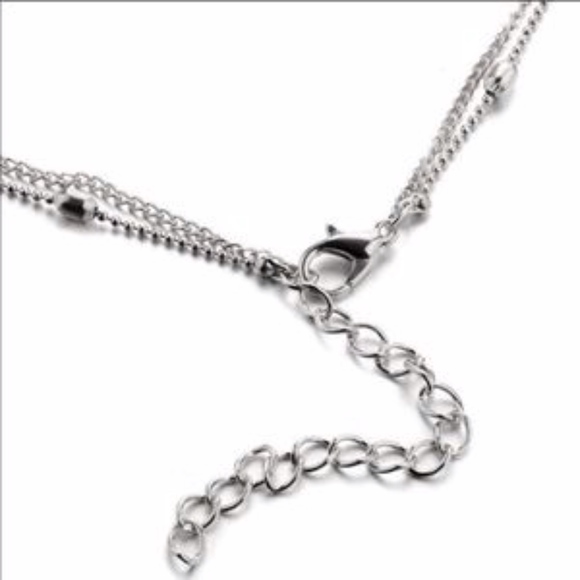 Silver Heart Dotted Choker Necklace - Picture 4 of 4